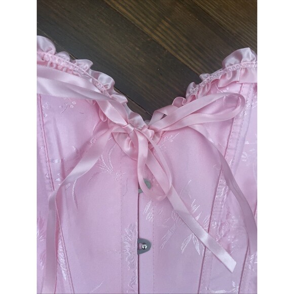 Satin Corset Shapeware Cosplay Steampunk Pirate Fairy Goth Size XS NWOT Pink - Picture 4 of 8